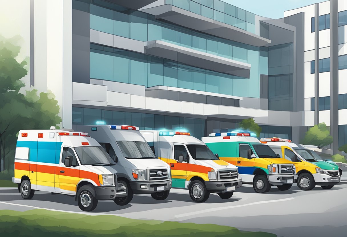 Ambulância Ponta Grossa: Serviço Essencial e Atendimento Rápido 1 Ambulâncias estacionadas do lado de fora de um hospital em Ponta Grossa