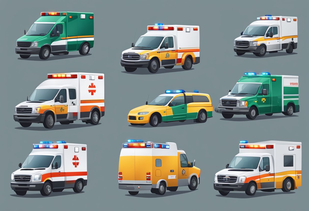 Uma central de ambulâncias despachando veículos para vários locais para resposta a emergências