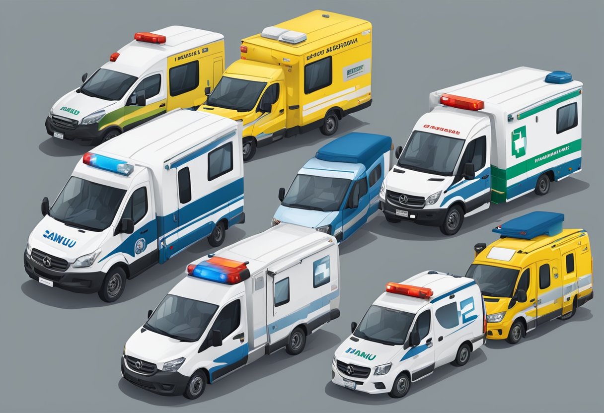 Uma frota de ambulâncias do SAMU na região de São Paulo coordenando e respondendo a emergências