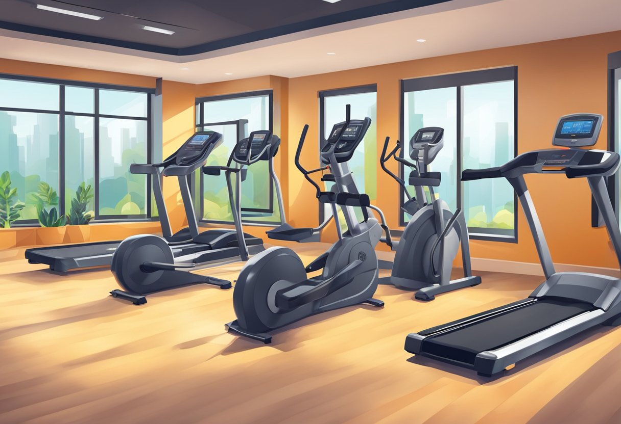 A vibrant gym with modern equipment and natural lighting