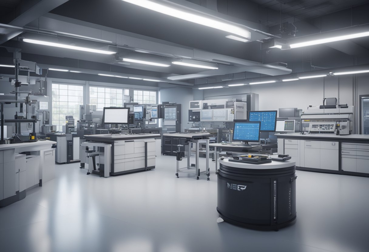 A modern, high-tech lab filled with precision measurement equipment and tools for metrology products and services