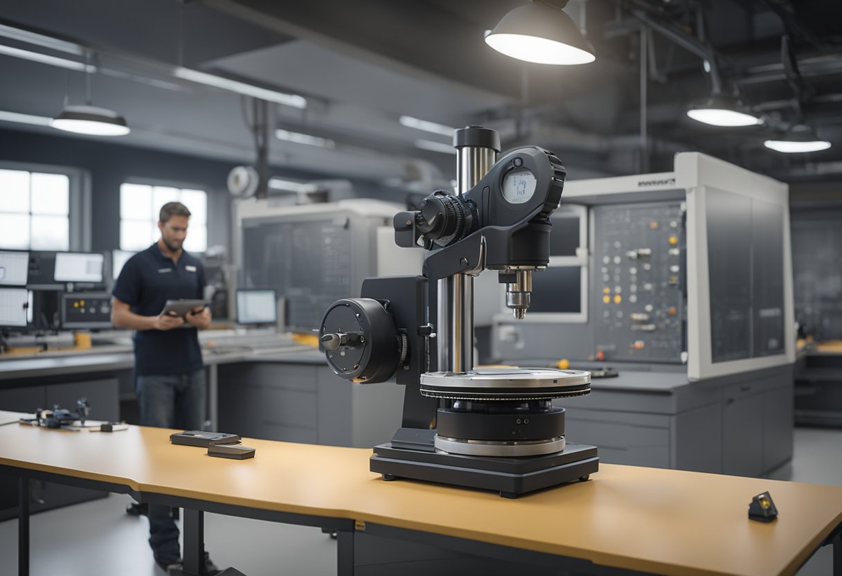 A technician calibrates precision instruments in a Texas metrology lab