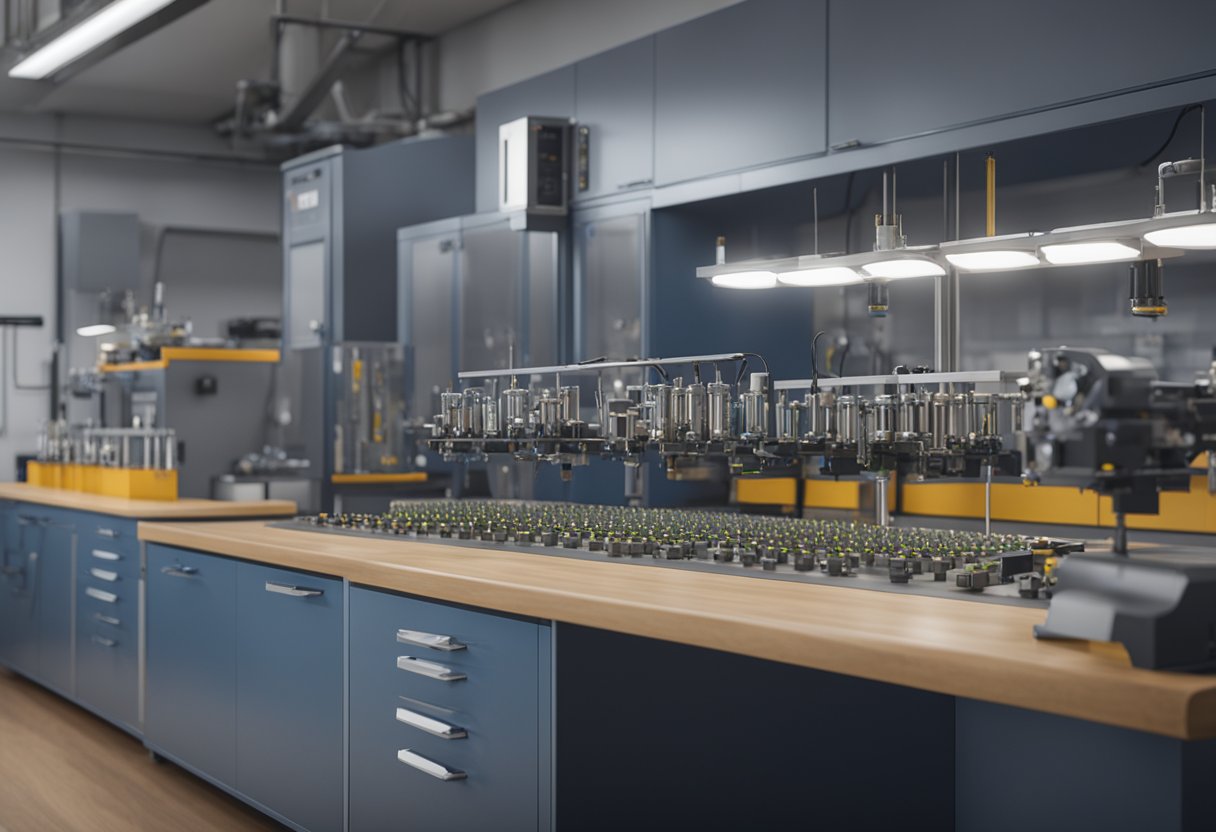 A technician calibrates precision instruments in a Michigan metrology lab