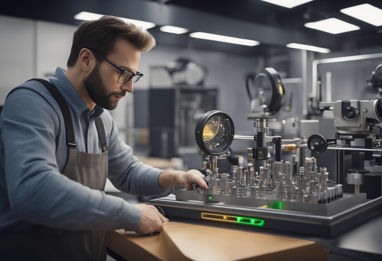 A technician calibrates precision instruments in a New York metrology lab