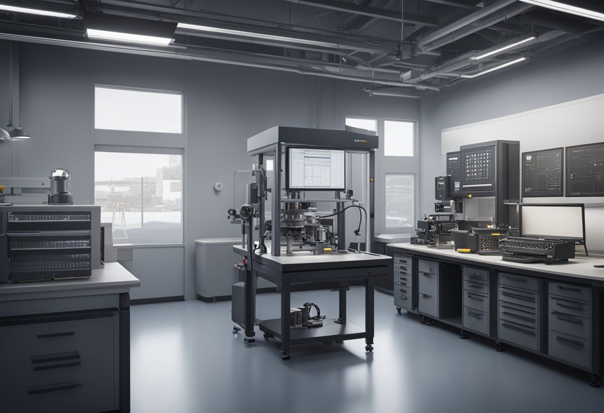 A technician calibrates precision equipment in a North Carolina metrology lab