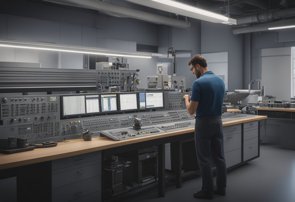 A technician calibrates precision instruments in a Florida metrology lab