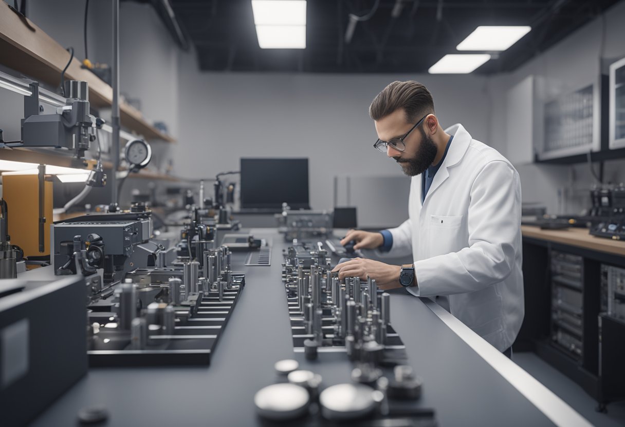 A technician calibrates precision instruments in a Georgia metrology lab