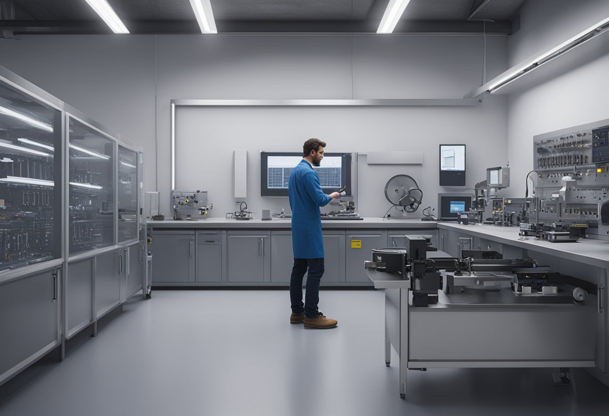 A technician calibrates precision instruments in a modern metrology lab in Georgia