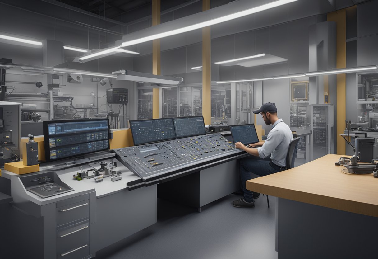 A technician calibrates precision instruments in a Tennessee metrology lab