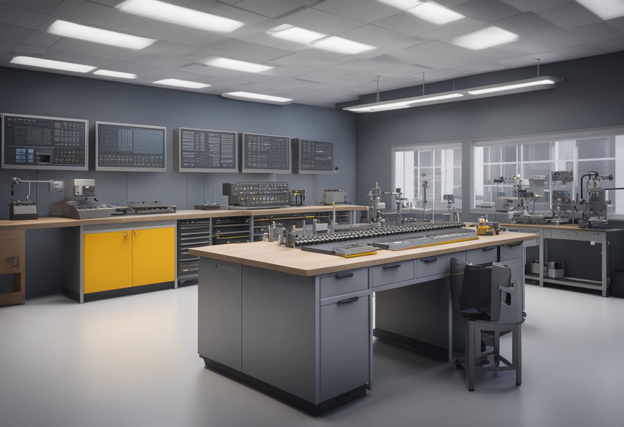 A metrology laboratory with precision measuring instruments and technicians in Tennessee