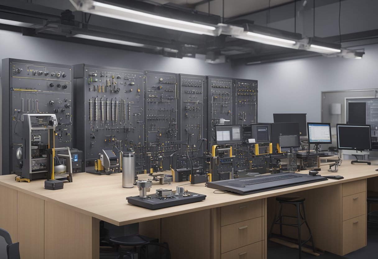 A technician calibrates precision instruments in a Massachusetts metrology lab