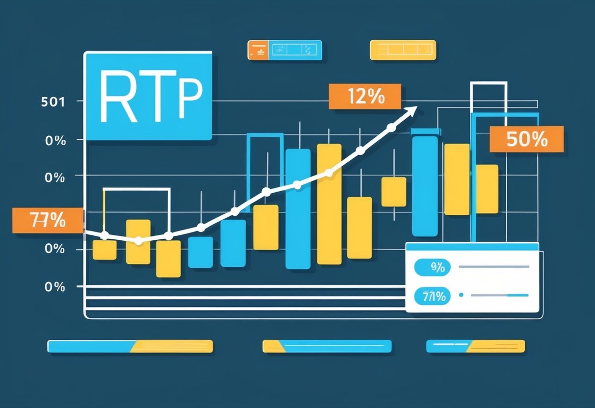 Un graphique montrant les calculs RTP et leurs implications pour les stratégies RTP, avec divers points de données et lignes de tendance.