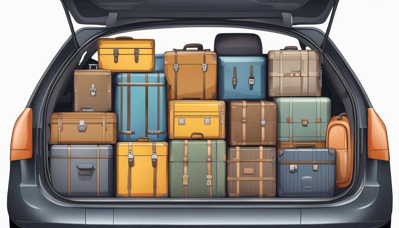 A car trunk filled with neatly organized suitcases and boxes, ready for a smooth interstate transition