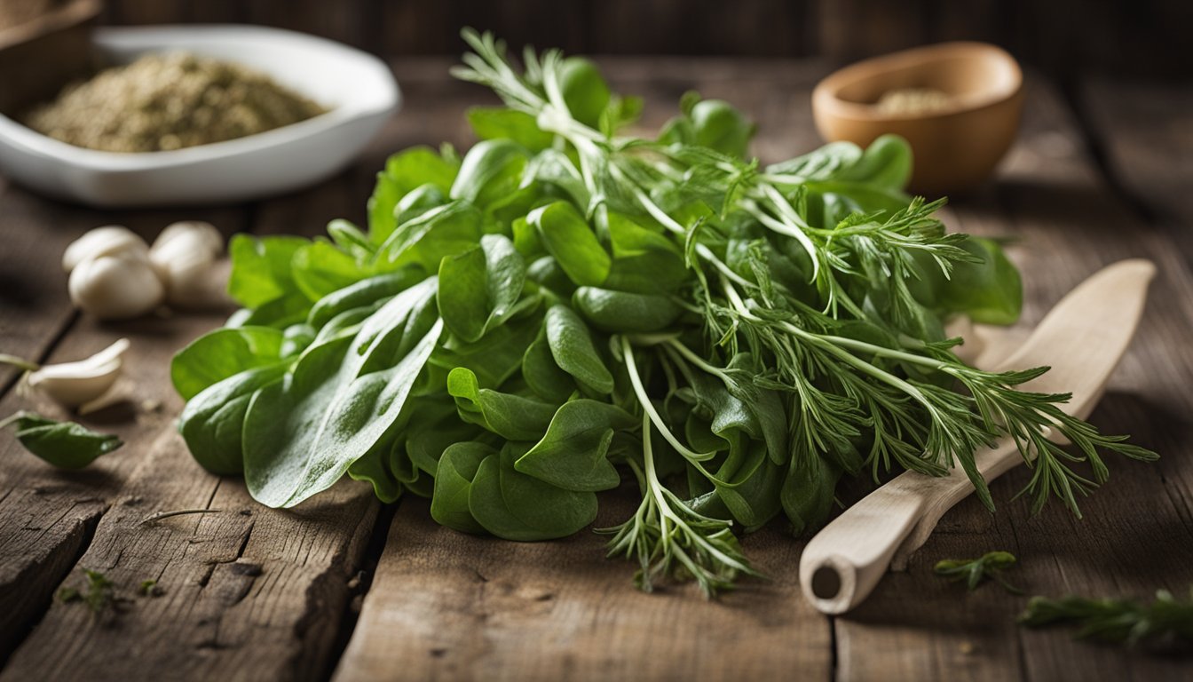 Vegetable and herb scraps on rustic table, ready to regrow