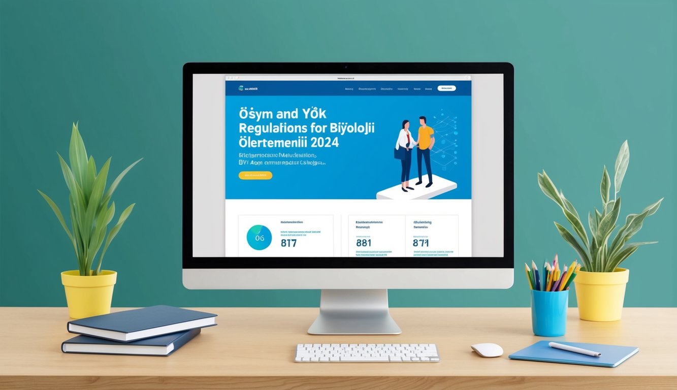 Biyoloji Öğretmenliği 2024 taban puanları ve sıralamaları için ÖSYM ve YÖK düzenlemeleri web sitesini gösteren bir bilgisayar ekranı