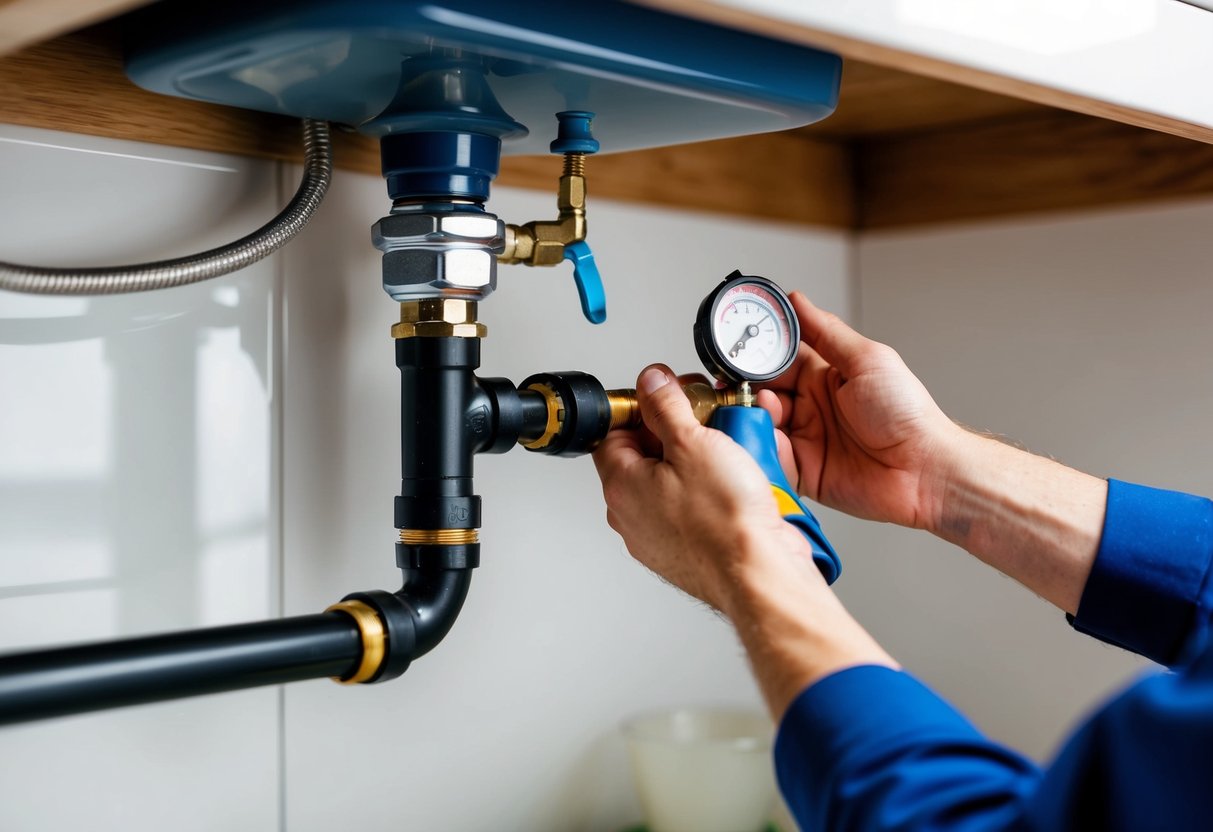 A plumber in TTDI fixing a leaky pipe under a sink