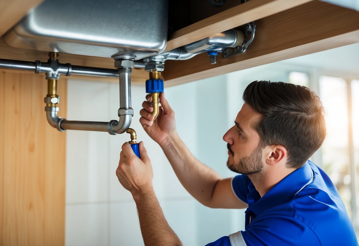 A plumber in TTDI fixing a leaky pipe under a sink