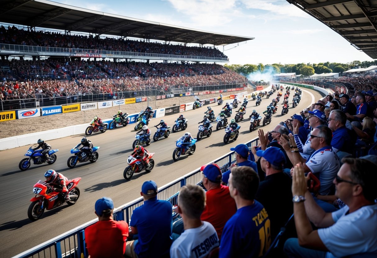 Ett överfullt speedwaystadion, med dånande motorcyklar, hejarop från fansen och färgglada lagbanderoller som kantar banan