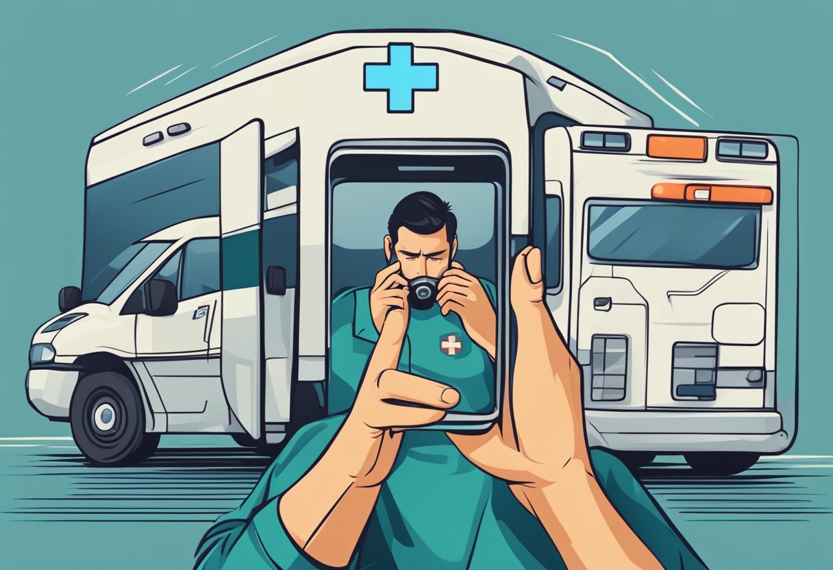Google qual é o número da ambulância: Guia de Emergências no Brasil 1 Uma pessoa procura freneticamente no celular o número de emergência da ambulância, com uma expressão de urgência e preocupação no rosto.