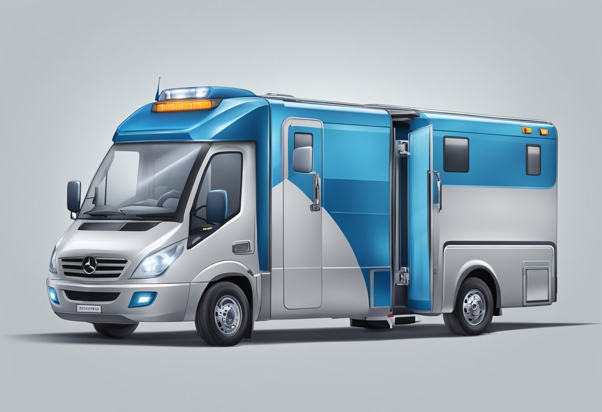 Um veículo de transporte de pacientes privado equipado com tecnologia médica avançada