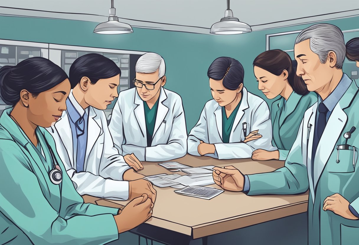 Um grupo de profissionais de saúde se envolve em cuidados compassivos e éticos para indivíduos em internação compulsória por abuso de substâncias.