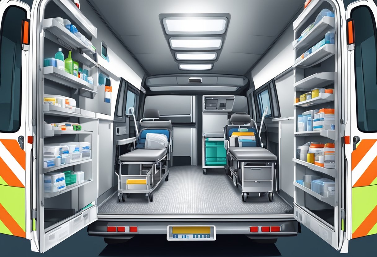 Remoções Hospitalares: Procedimentos e Desafios no Transporte de Pacientes 3 Uma ambulância totalmente equipada com equipamentos médicos e suporte pronta para transferências hospitalares