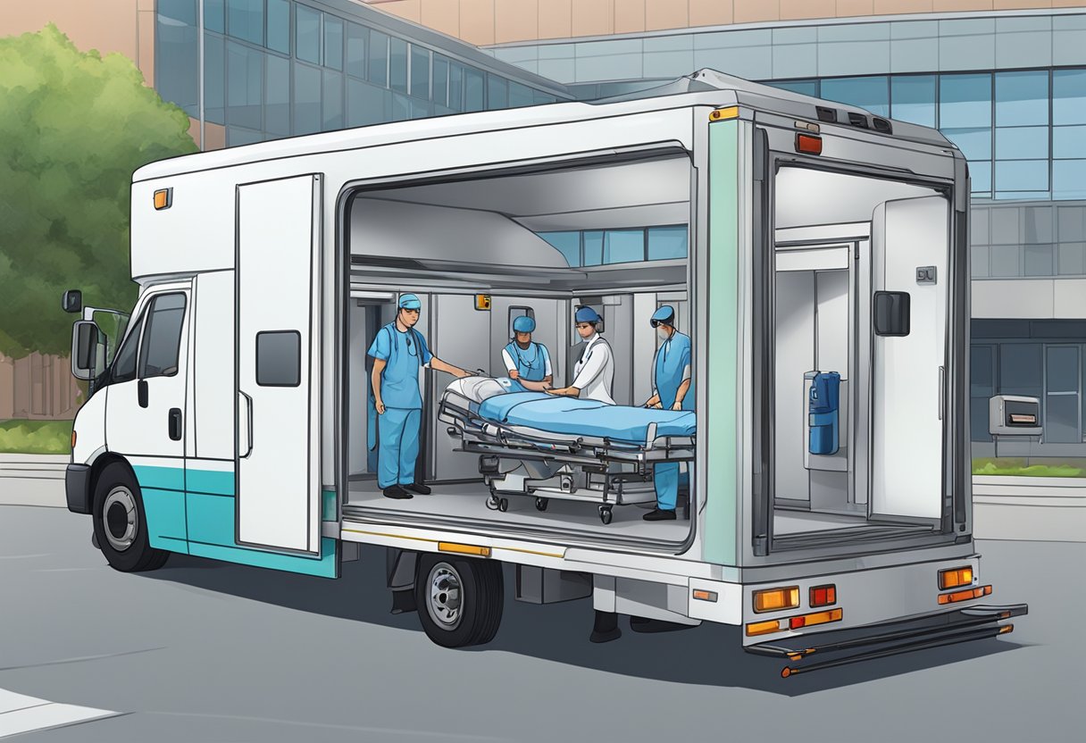 Transporte UTI Móvel: Soluções Avançadas em Emergências Médicas 3 Uma UTI móvel sendo transportada por profissionais de saúde