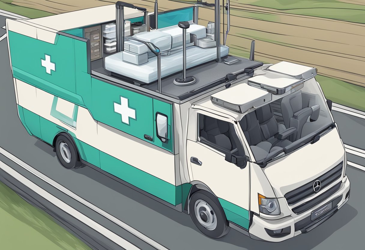 Transporte UTI Móvel: Soluções Avançadas em Emergências Médicas 4 Equipamentos e acessórios médicos móveis sendo transportados em um veículo