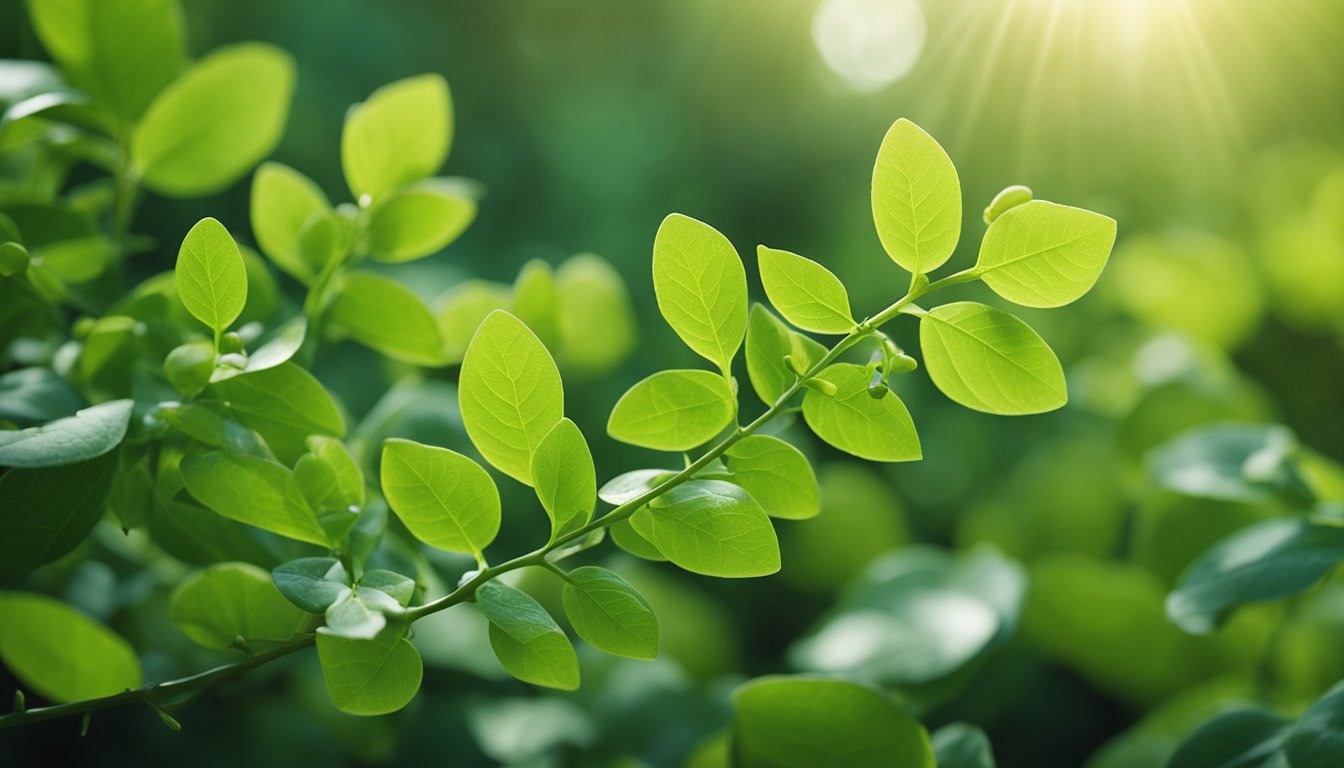 Gymnema Sylvestre plants thrive in a vibrant, green landscape, their delicate leaves and intricate vines showcasing their natural beauty and medicinal significance