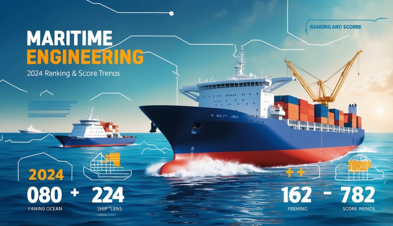 2024 sıralama ve puan trendlerini içeren, gemi ve okyanus unsurlarıyla deniz mühendisliği teması