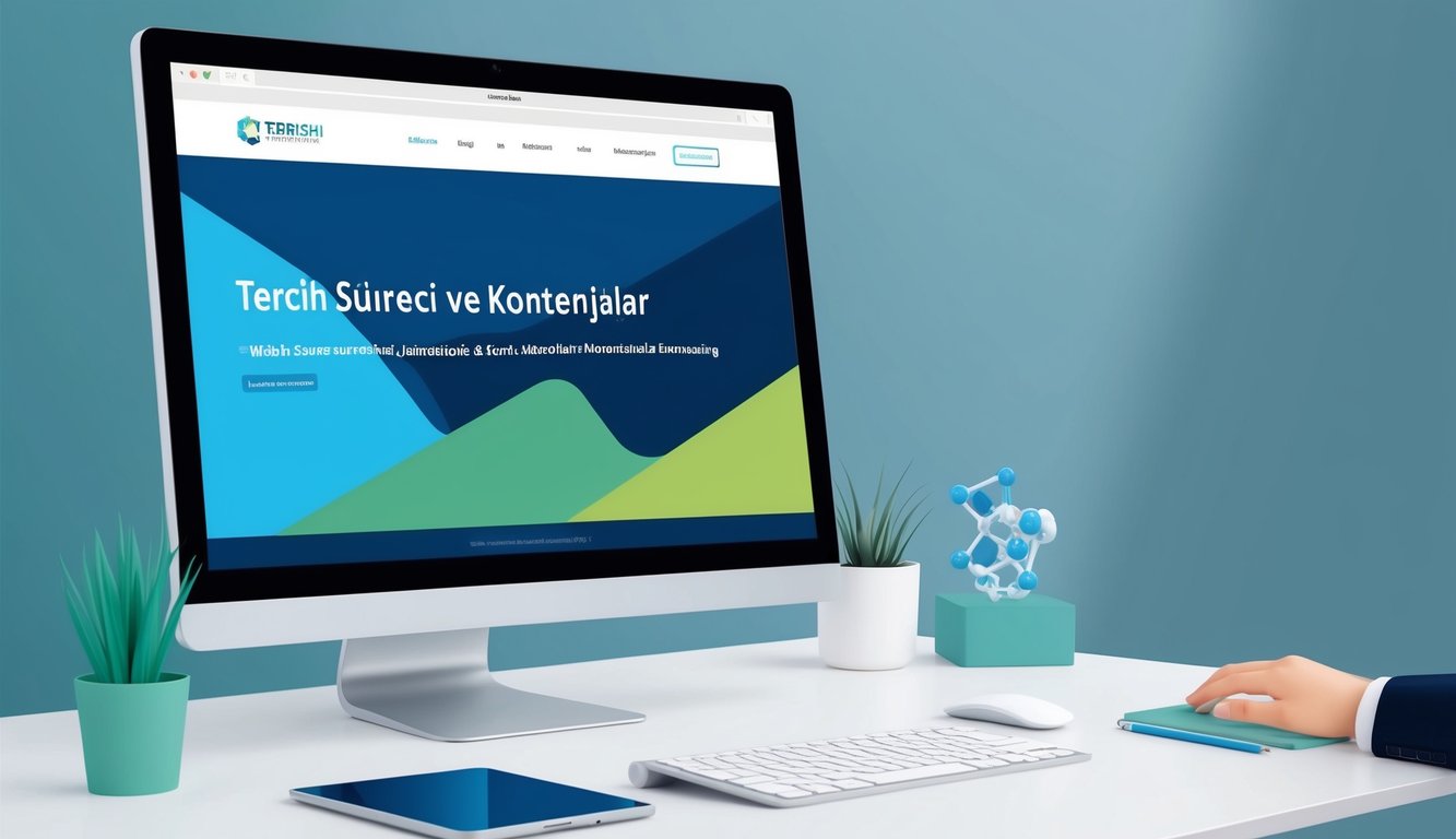 "Tercih Süreci ve Kontenjanlar" başlıklı bir web sitesini ve malzeme bilimi ile nanoteknoloji mühendisliği ile ilgili bir URL'yi gösteren bir bilgisayar ekranı