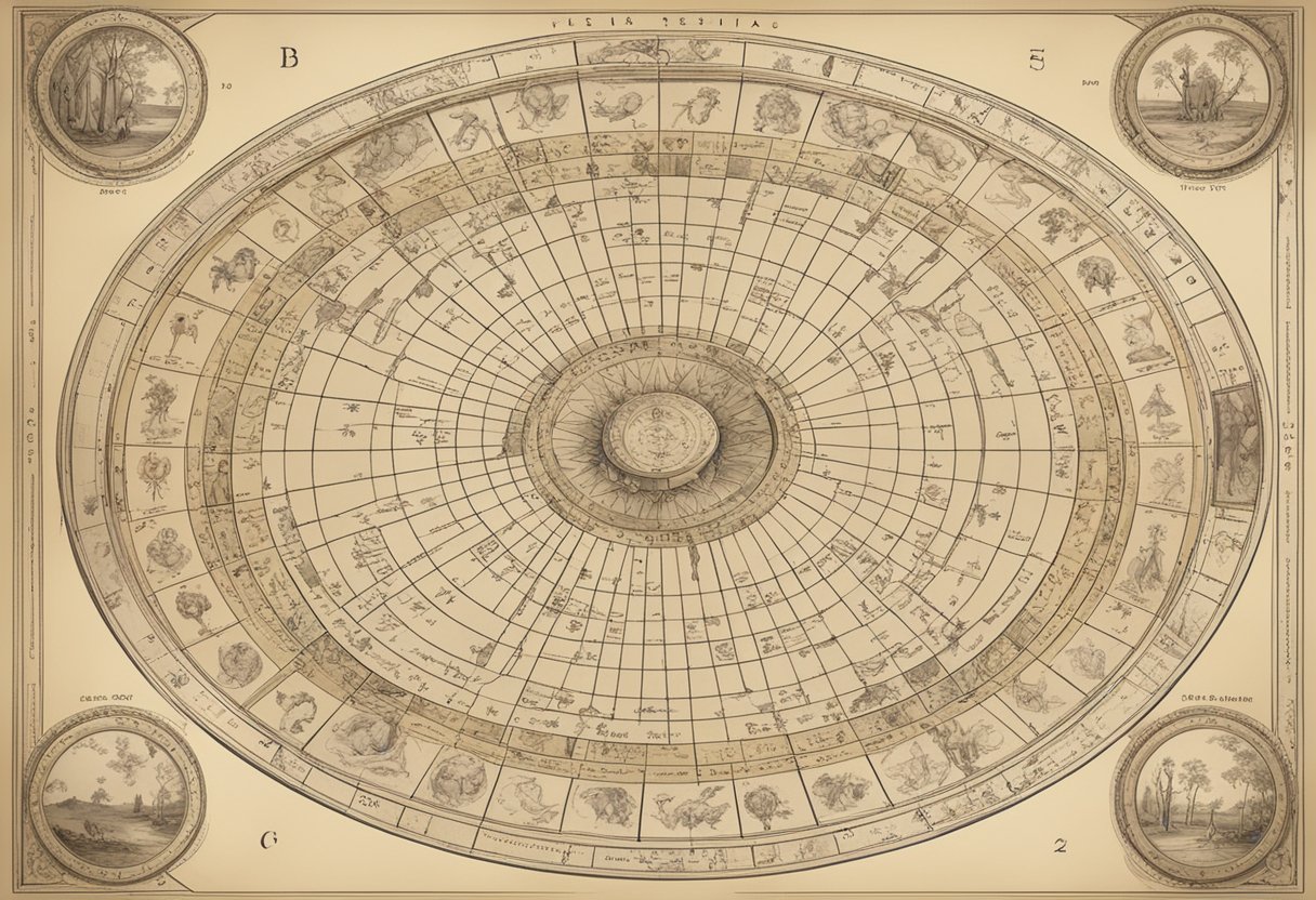 Dangaus žemėlapis su zodiako simboliais, lyginantis geriausių vyrų bruožus kiekvienam ženklui