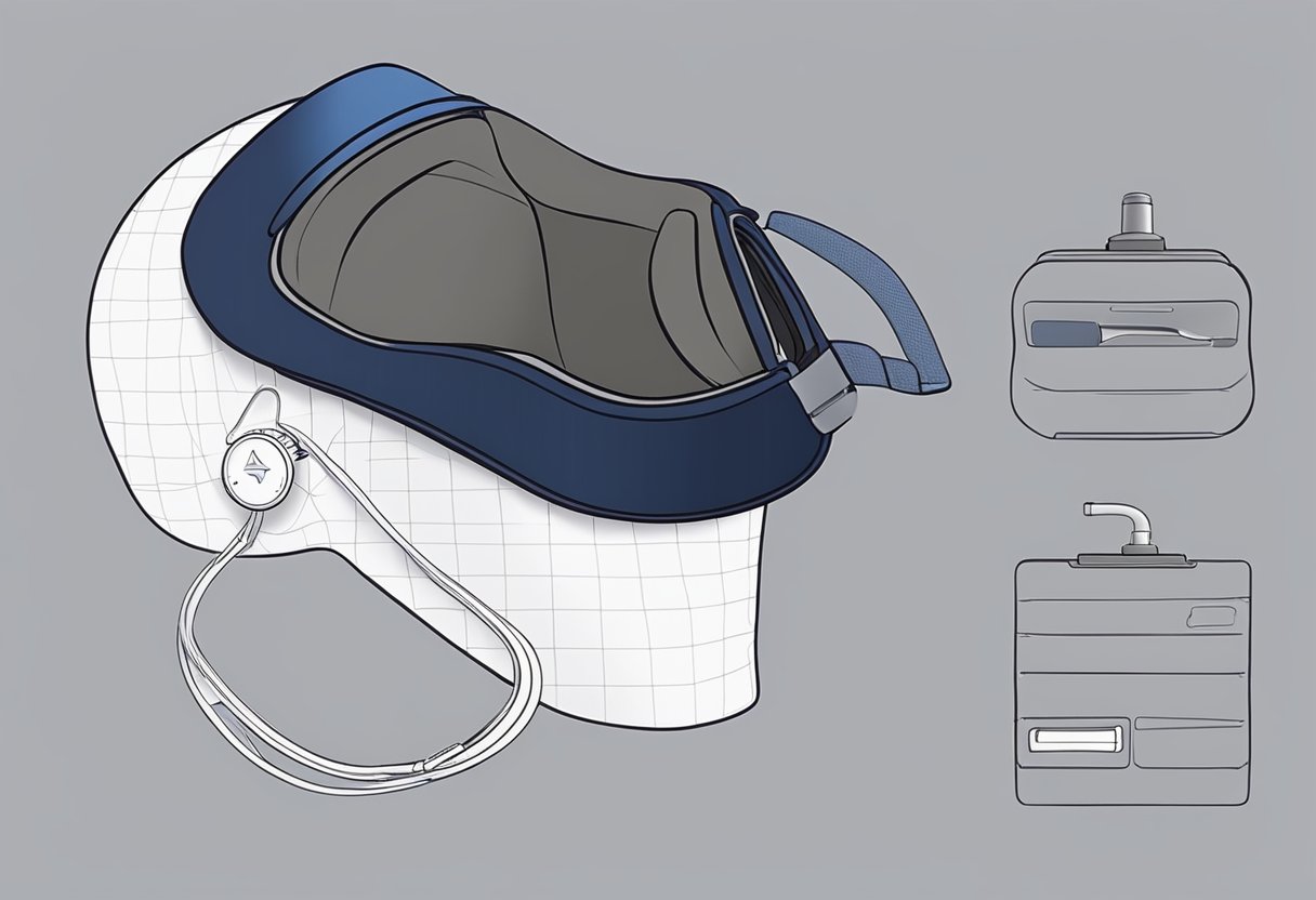 A sleep mask with adjustable straps and a built-in airway for sleep apnea relief