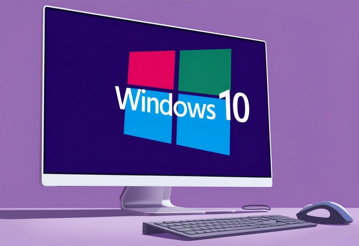 Uno schermo di computer che mostra il logo di Windows 10 con un cursore che passa sopra il pulsante "ritorna"