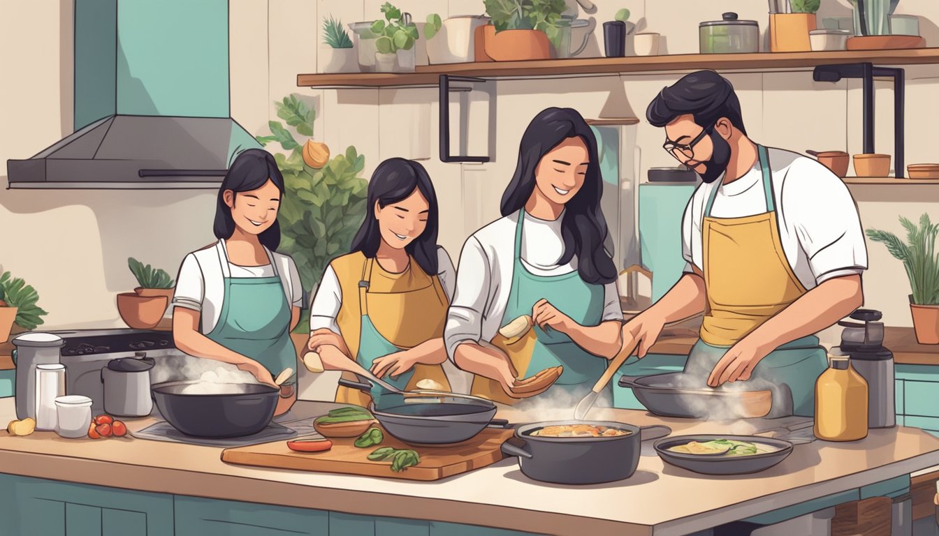 A family cooking together using innovative keto techniques