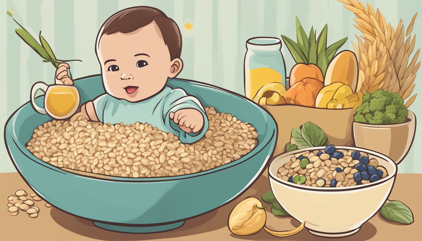 A bowl of wutsupbaby organic brown rice cereal surrounded by various other infant cereals, showcasing its nutritional profile