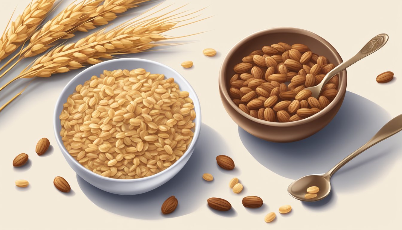 A bowl of Nestle Cerelac wheat and date cereal with a spoon beside it, surrounded by fresh dates and wheat stalks