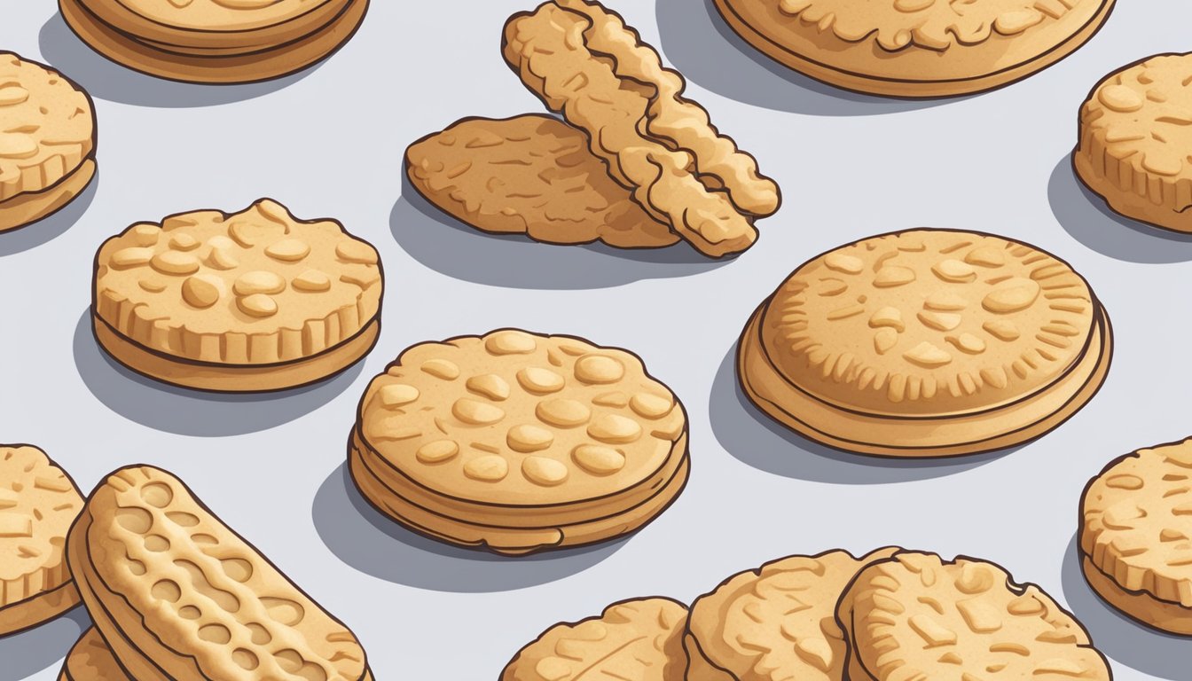 Biscuits being cut and shaped on a floured surface, ready to be placed in an air fryer