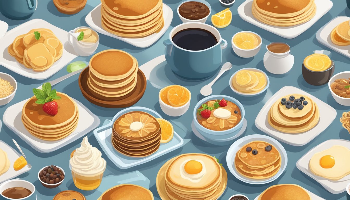 A variety of pancakes cooking in aroma rice cooker with different toppings and mix-ins