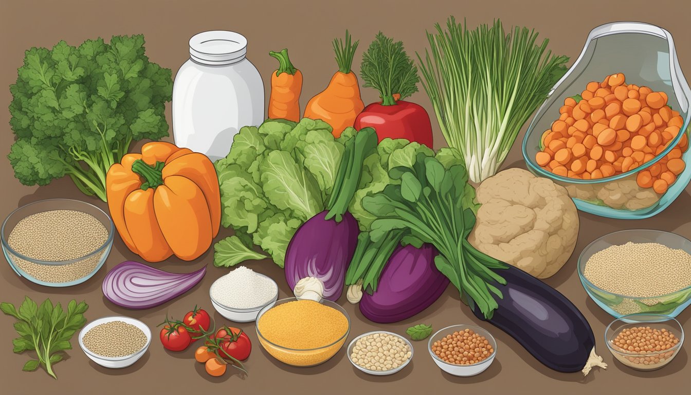 A variety of fresh vegetables, lean proteins, whole grains, and herbs arranged on a kitchen counter, ready to be used in healthy casserole recipes