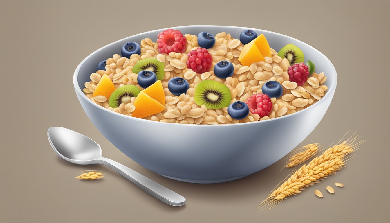 A bowl of Gerber multigrain cereal surrounded by various grains and fruits