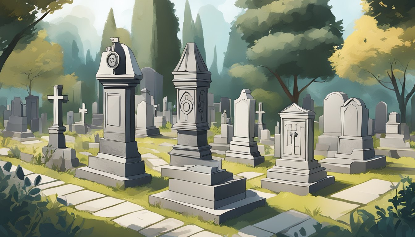 A graveyard plot with cultural symbols and diverse reception