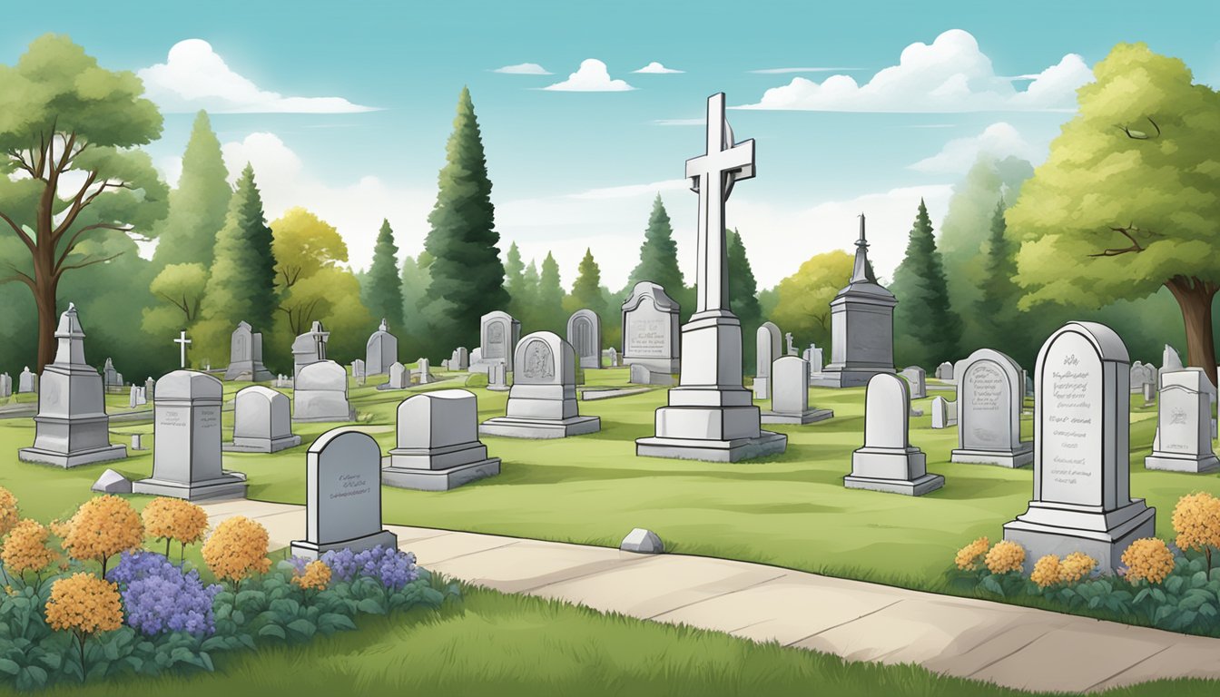 A cemetery plot with personalized and specialty designs