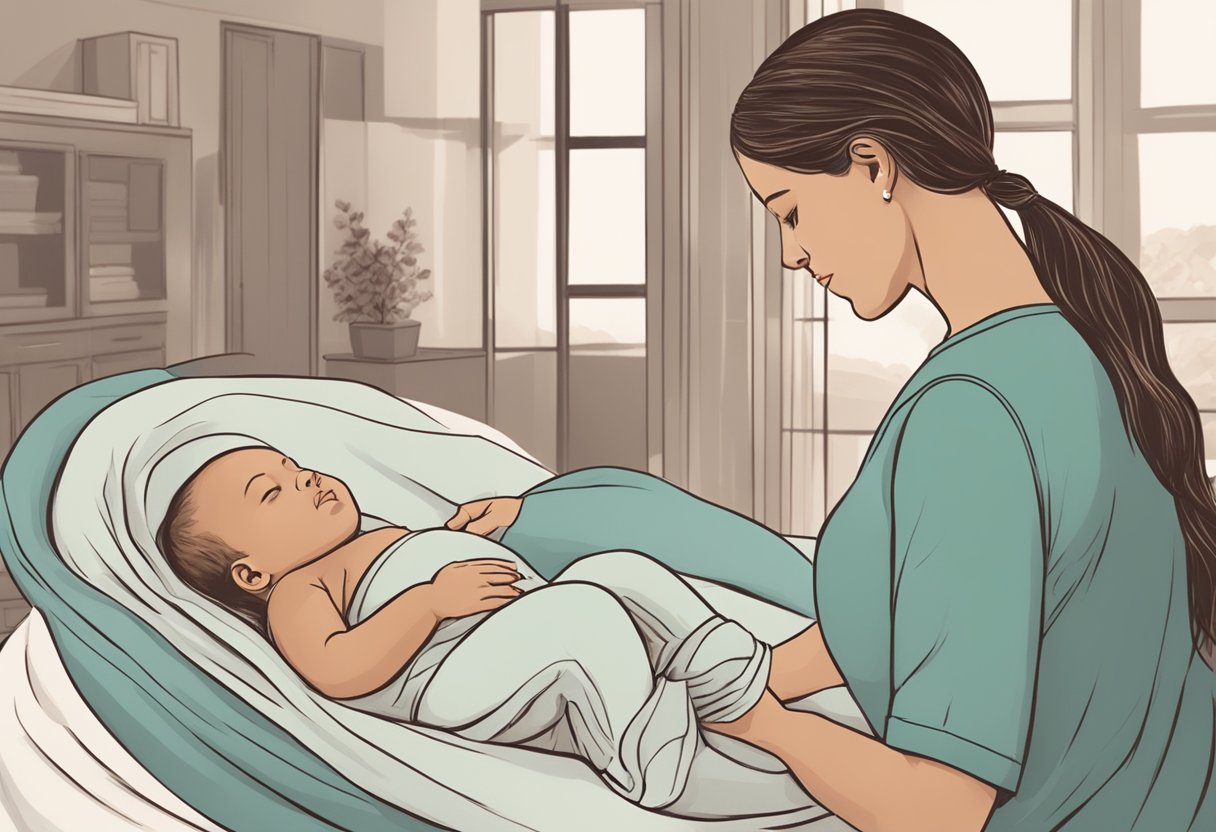 A doula providing support during a modern birth, offering comfort and guidance to the laboring individual