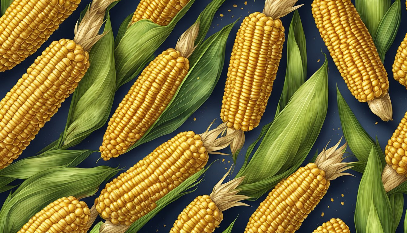 Golden corn on the cob, baked to perfection, with steam rising from the kernels. The nutritious benefits of corn are evident in the vibrant color and plump texture