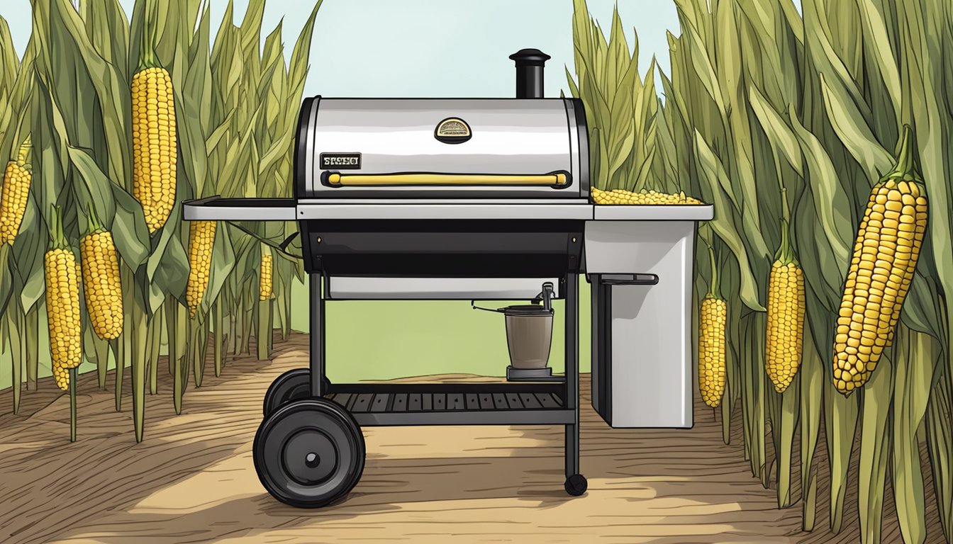 Fresh corn on the cob being placed on a Traeger grill for storage and reheating