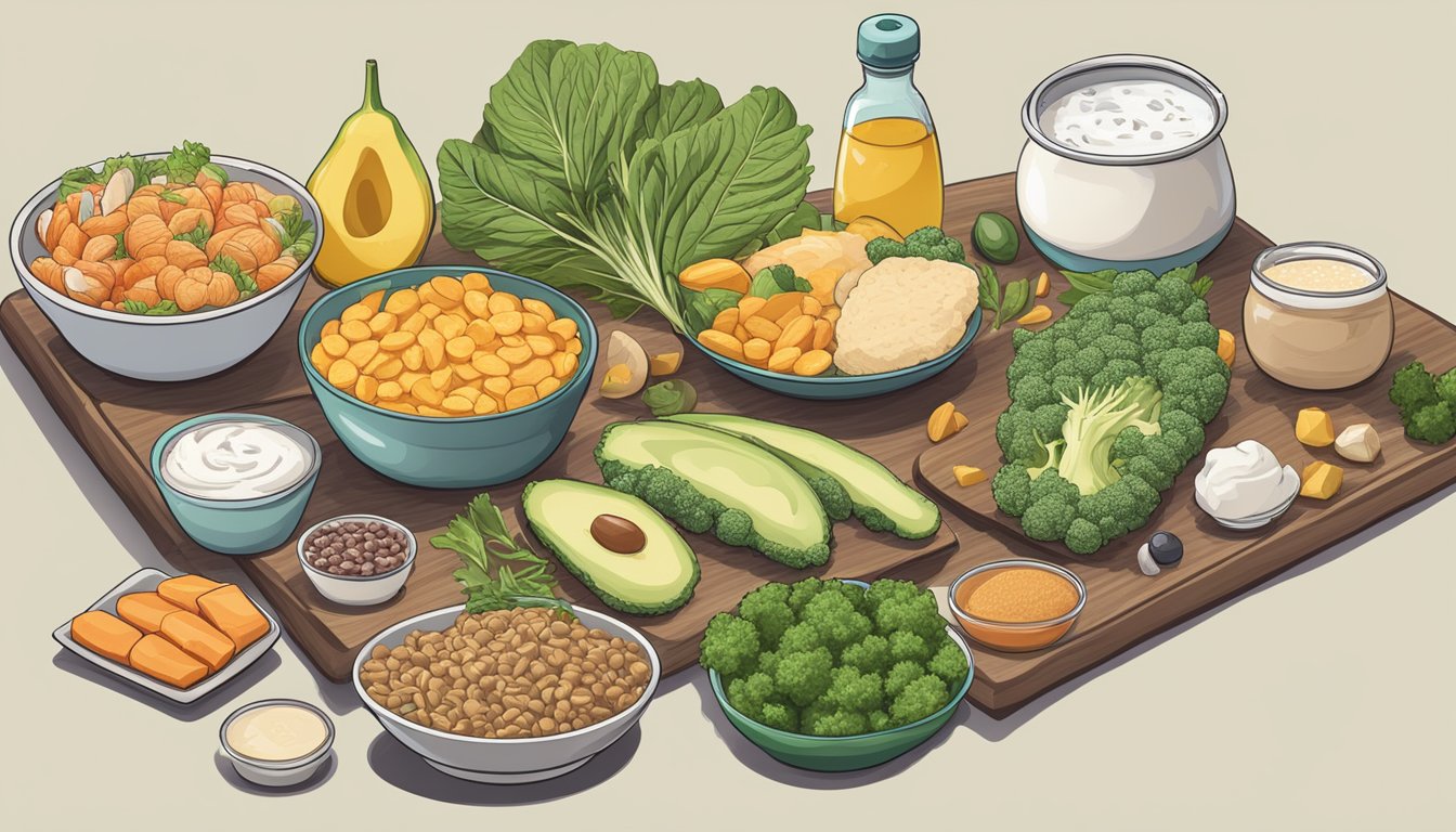 A table with keto-friendly foods and a medical illustration of xanthomas for comparison