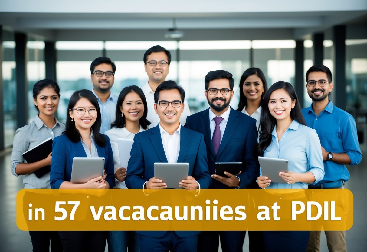 A group of engineers from diverse backgrounds eagerly apply for 57 vacancies at PDIL, showcasing their qualifications and enthusiasm for the opportunity