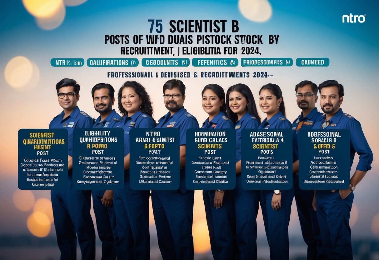 A group of 75 scientist B posts with various qualifications and eligibility criteria listed in a recruitment advertisement by NTRO for 2024