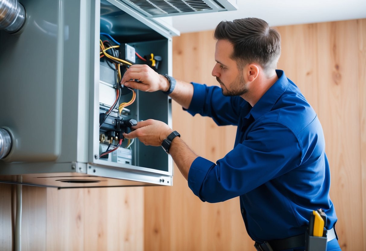 A technician inspecting and cleaning HVAC system components to prevent costly repairs